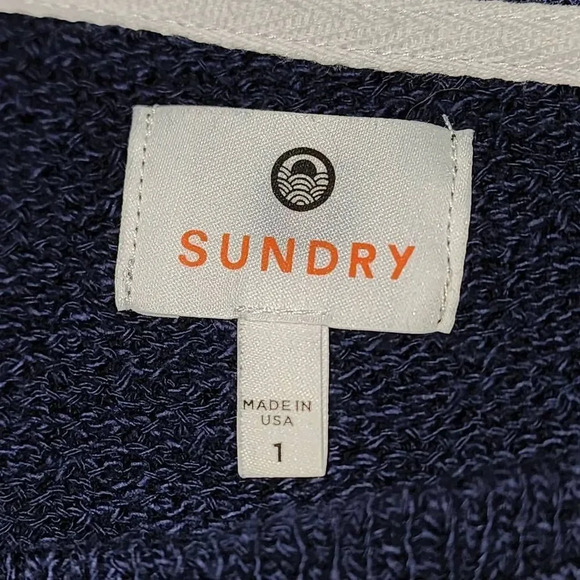 Sundry Womens Blue Saturdays and Sundays Crop Swester 1 Small - Picture 3 of 4